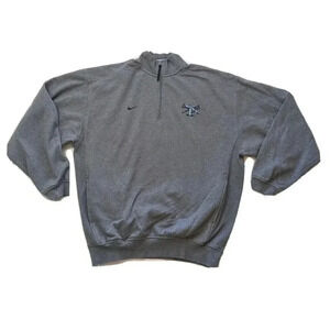 Nike Gray Spain Park Lacrosse 1/2 Zip Fleece Pullover Size Large Mens 125375 SP